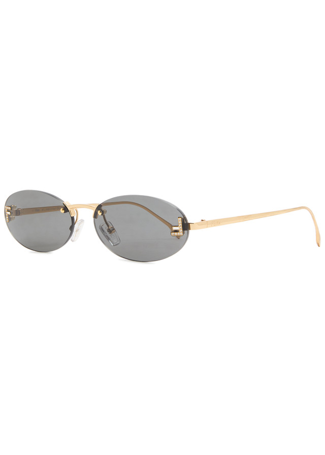 FENDI Rimless oval-frame sunglasses