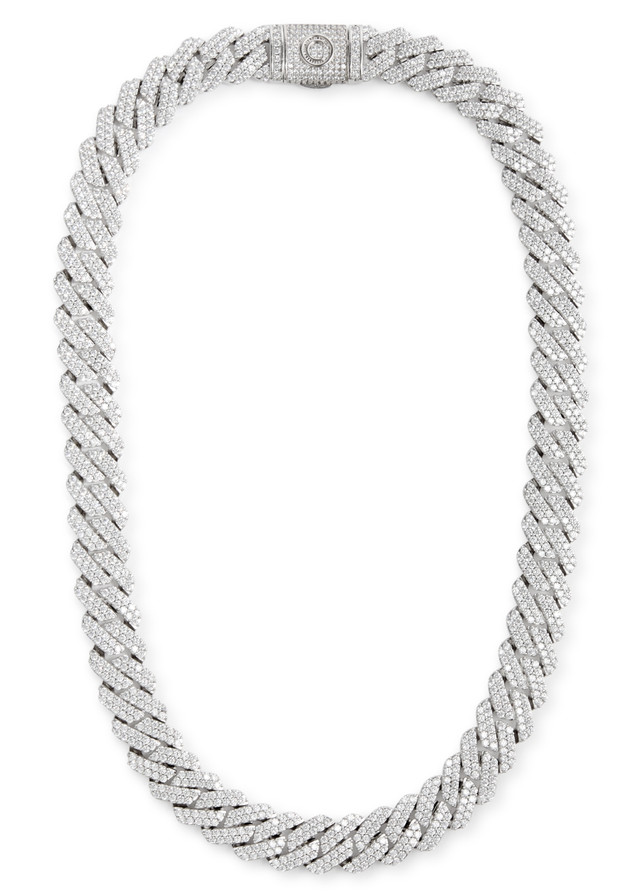 CERNUCCI Prong Cuban crystal-embellished chain necklace
