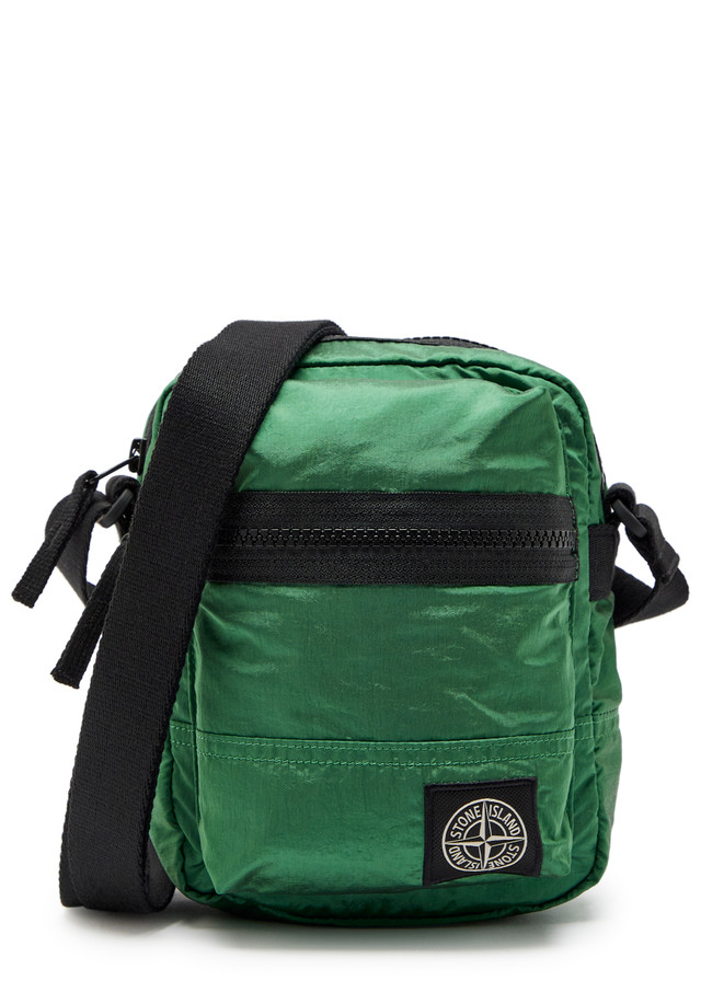 STONE ISLAND Logo-appliquéd nylon pouch bag