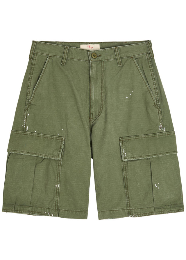 CHERRY LOS ANGELES Paint-splatter cotton cargo shorts