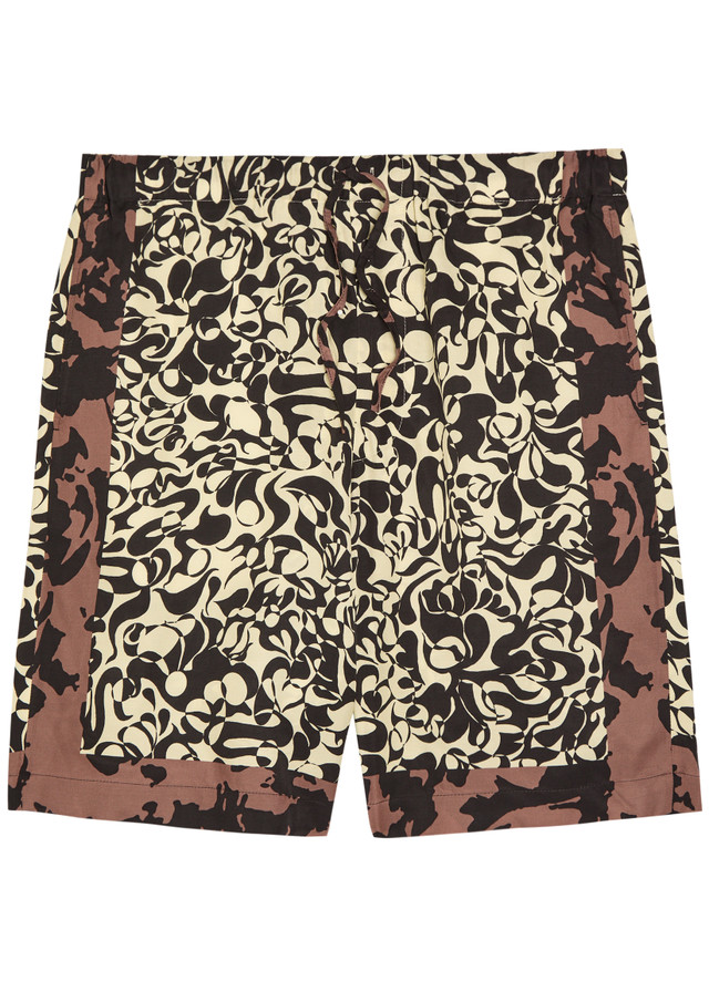 DRIES VAN NOTEN Piperi printed satin shorts