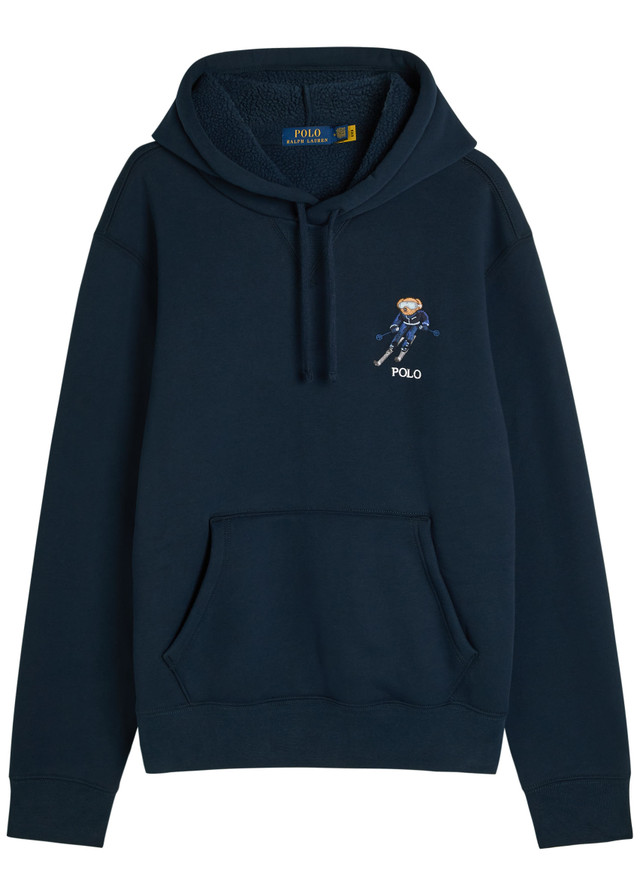 POLO RALPH LAUREN Hooded embroidered cotton-blend sweatshirt