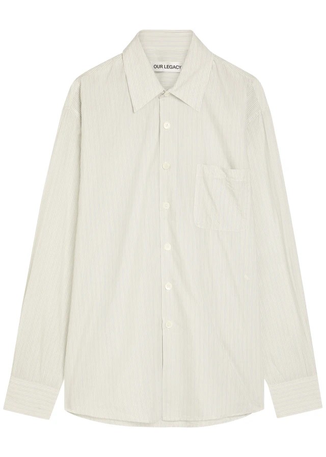 OUR LEGACY Above pinstriped cotton-blend shirt