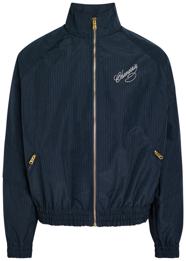 WILLY CHAVARRIA Ruff Rider pinstriped woven track jacket