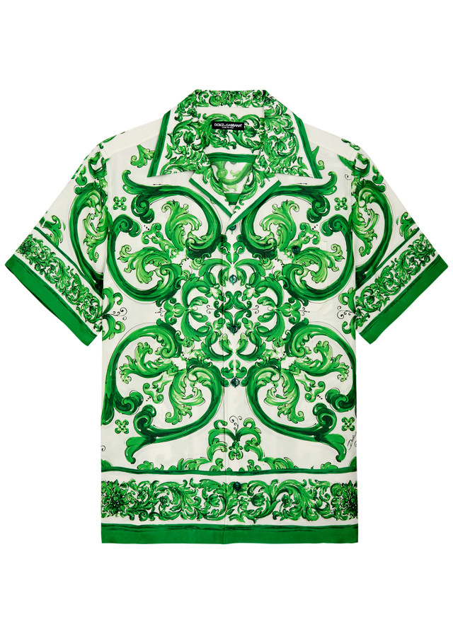 DOLCE & GABBANA Majolica printed silk shirt