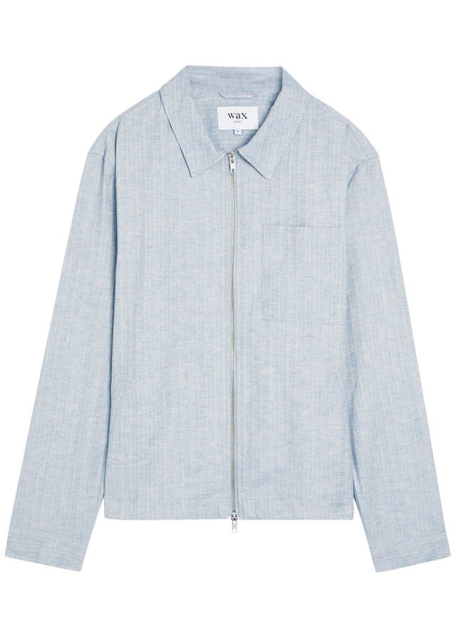 WAX LONDON Eldon striped cotton and linen-blend jacket