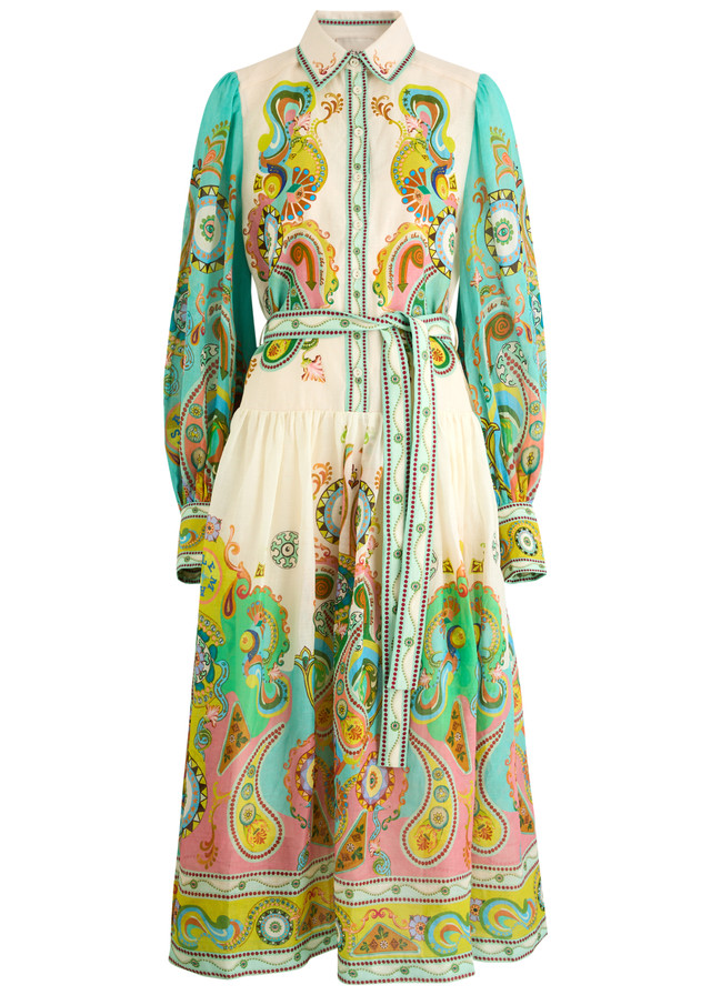 ALEMAIS Pinball printed ramie shirt dress