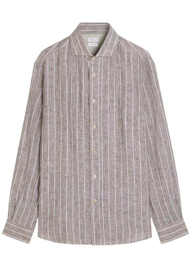 BRUNELLO CUCINELLI Striped linen shirt