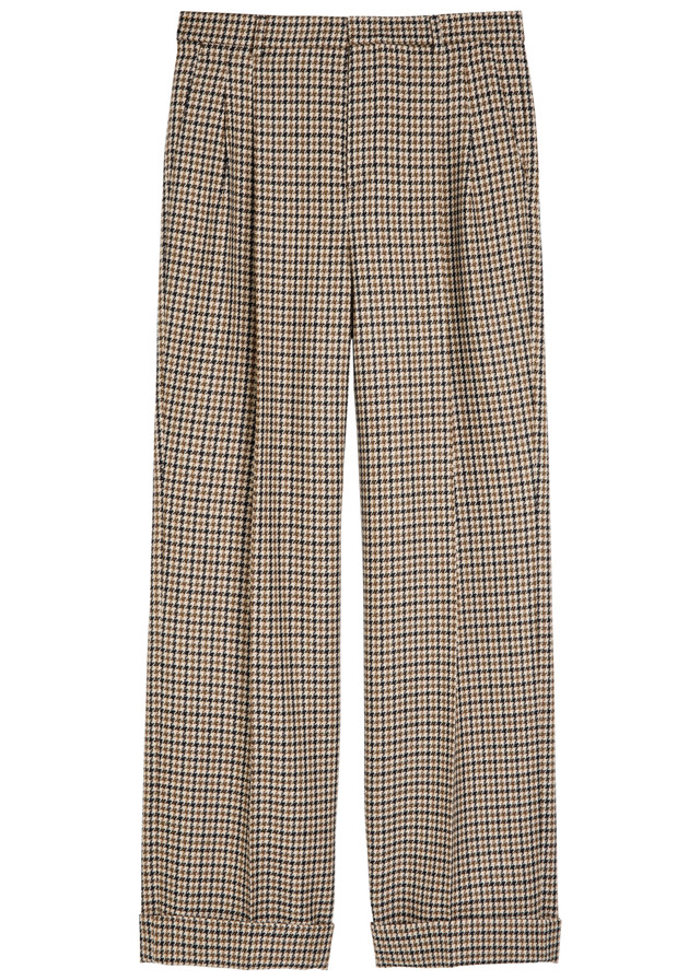 VALENTINO GARAVANI Houndstooth straight-leg wool trousers
