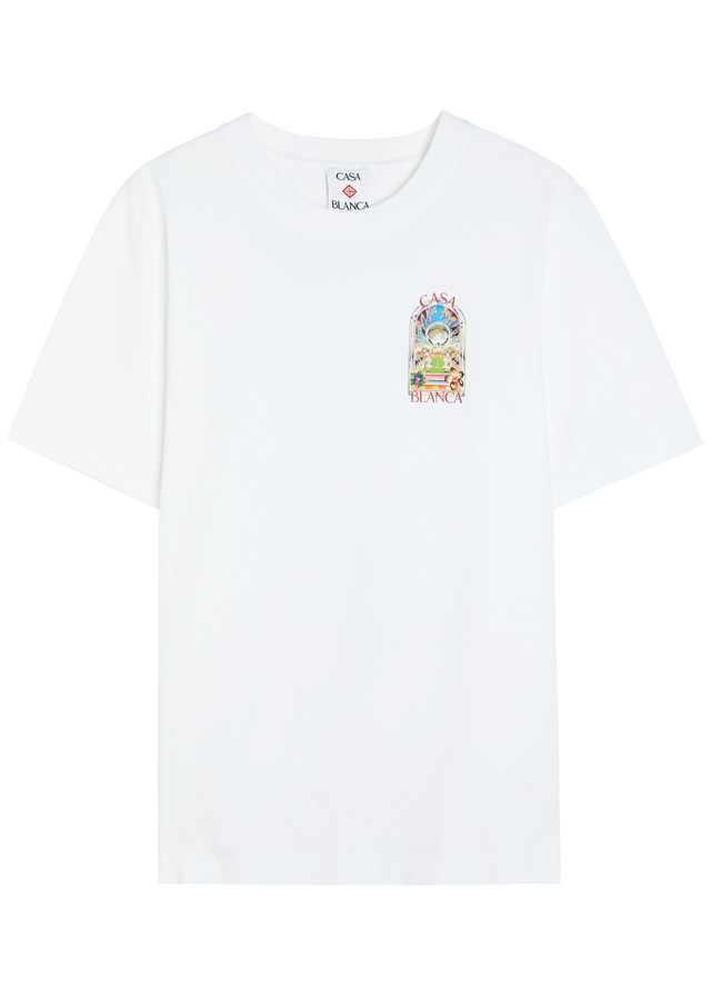 CASABLANCA Landscape printed cotton T-shirt