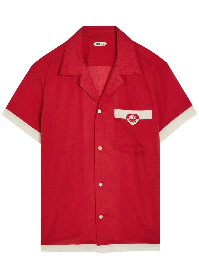 BODE Heart Deco embroidered cotton shirt