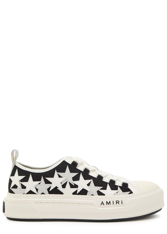 AMIRI Stars appliquéd leather and canvas sneakers