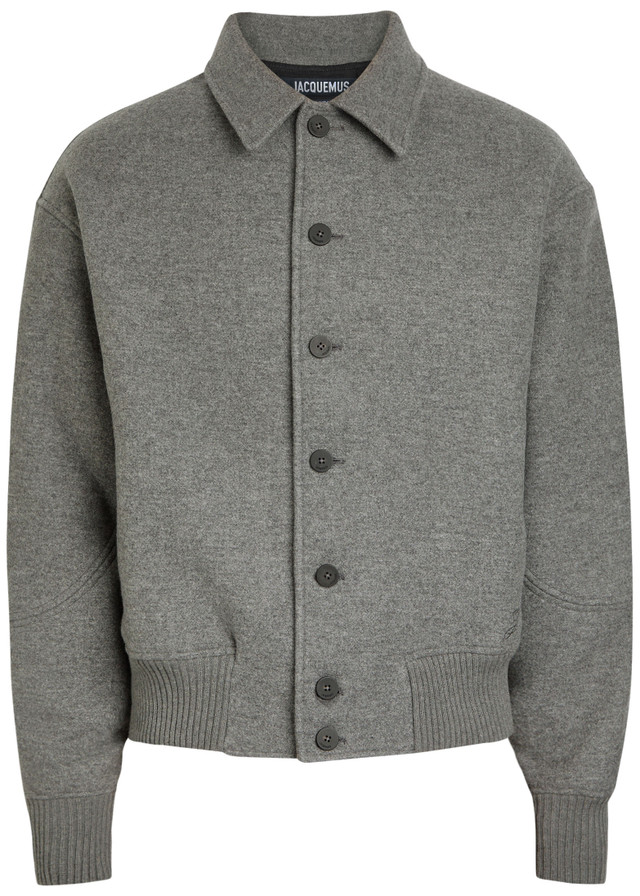JACQUEMUS Le Feltro melange wool bomber jacket