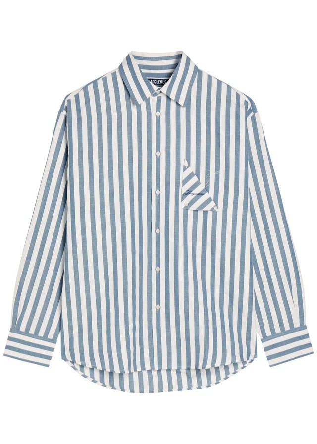 JACQUEMUS La Chemise Voilier striped cotton-blend shirt