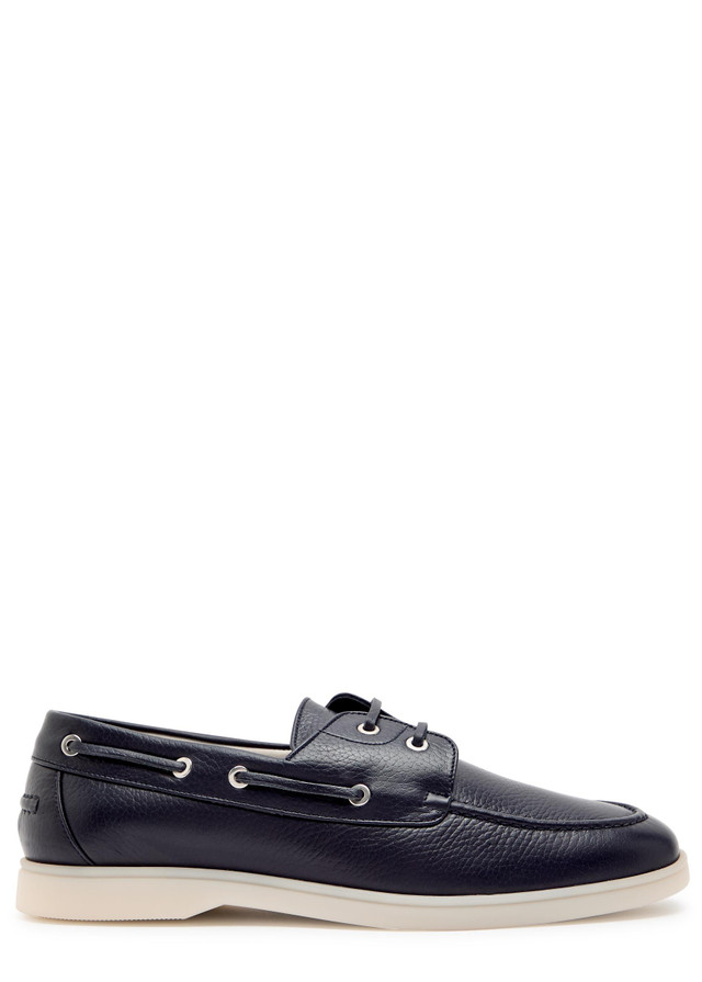 AURÉLIEN Boat grained leather loafers