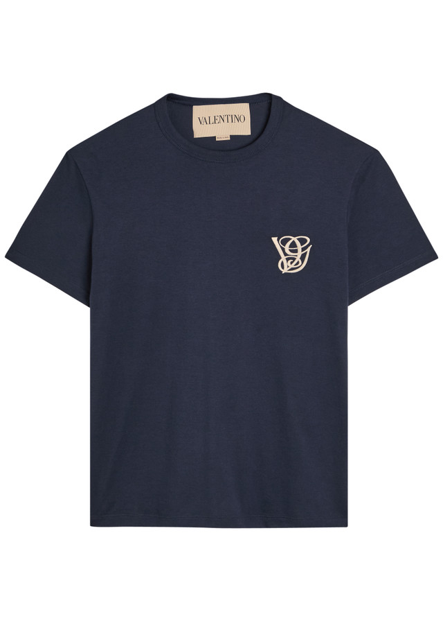 VALENTINO GARAVANI Logo-embroidered cotton T-shirt