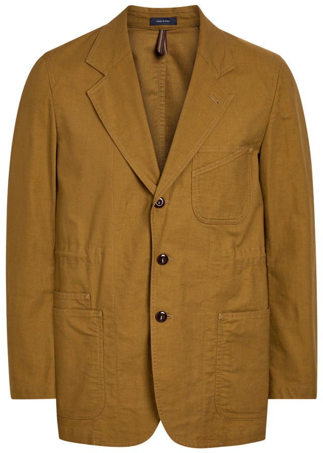 DRAKE'S Cotton-twill blazer jacket