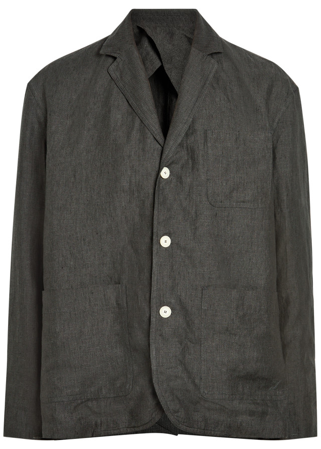 JACQUEMUS La Veste Pastro striped linen jacket
