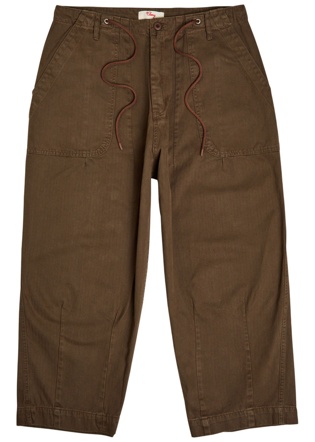 CHERRY LOS ANGELES Herringbone cotton parachute trousers