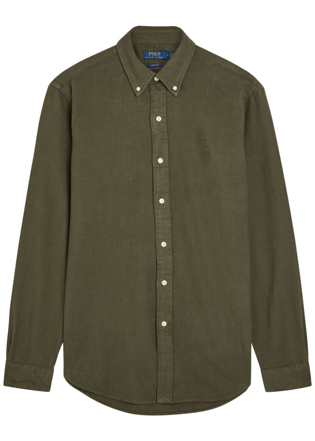 POLO RALPH LAUREN Logo-embroidered flannel shirt