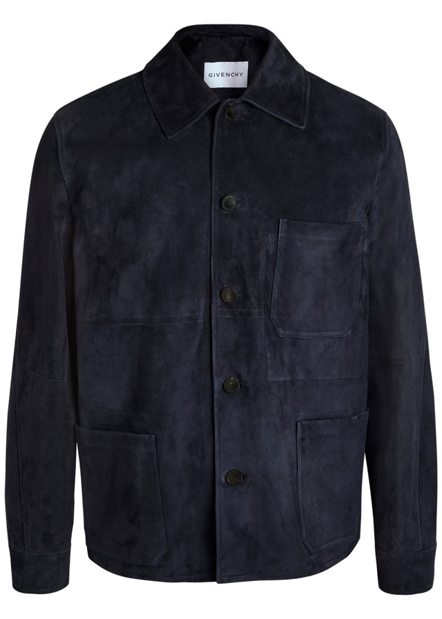 GIVENCHY Patch pocket suede overshirt