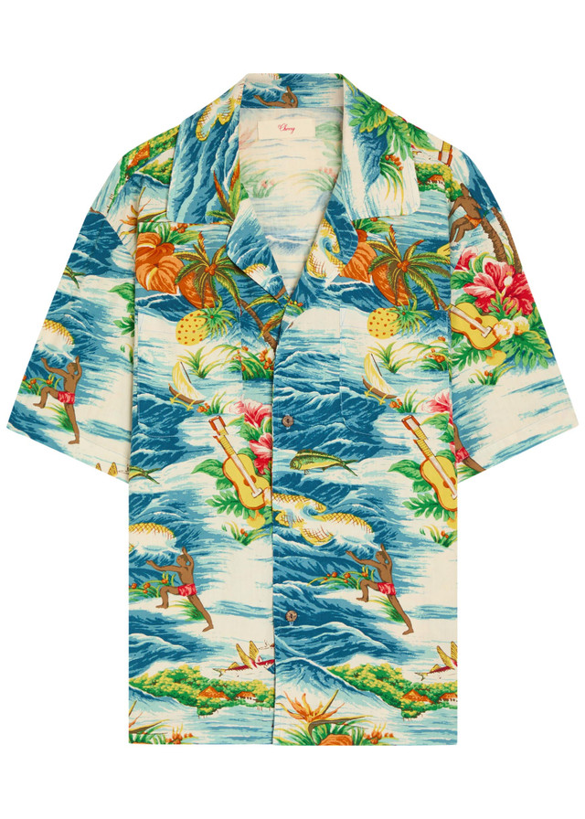 CHERRY LOS ANGELES Hawaiian Vacation printed rayon poplin shirt