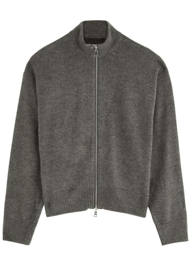 MKI MIYUKI ZOKU Logo-embroidered knitted track jacket