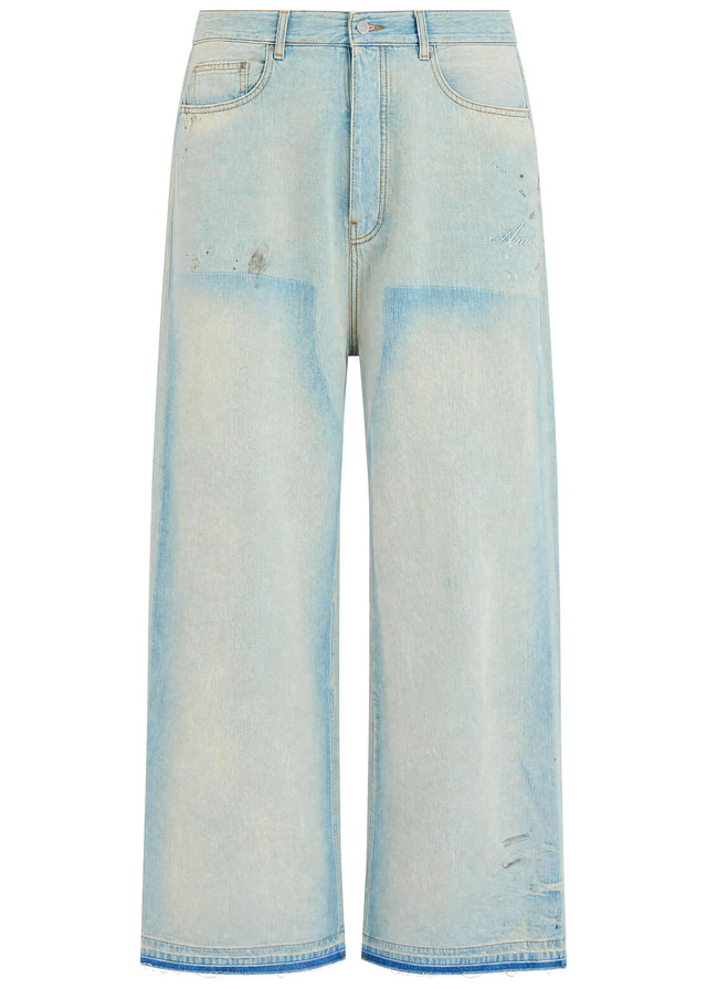 AMIRI Logo-embroidered relaxed straight-leg jeans