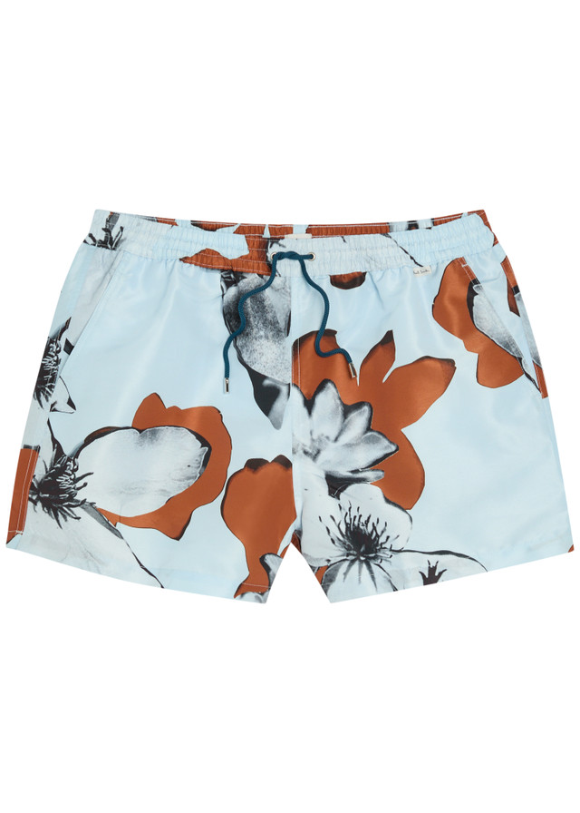 PAUL SMITH Floral-print shell swim shorts