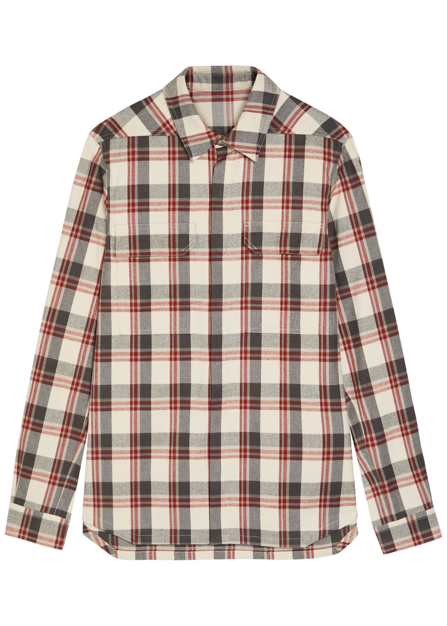 RICK OWENS Camicia plaid flannel shirt