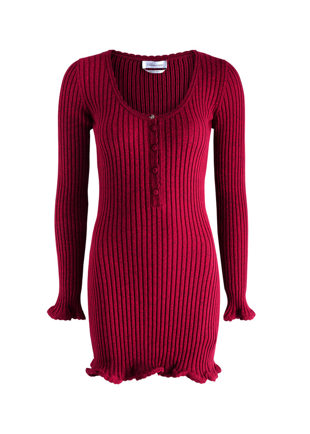 BLUMARINE Space-dyed ribbed-knit mini dress