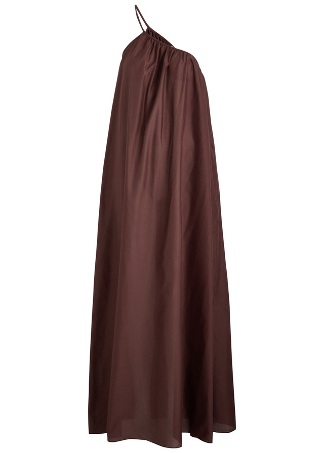 MATTEAU One-shoulder cotton-blend maxi dress