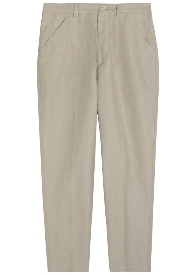 BRUNELLO CUCINELLI Cotton and linen-blend trousers
