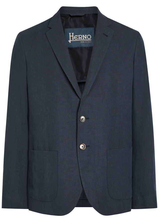 HERNO Linen and cotton-blend blazer