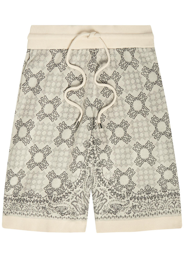 AMIRI Checked logo-monogram cotton-blend shorts