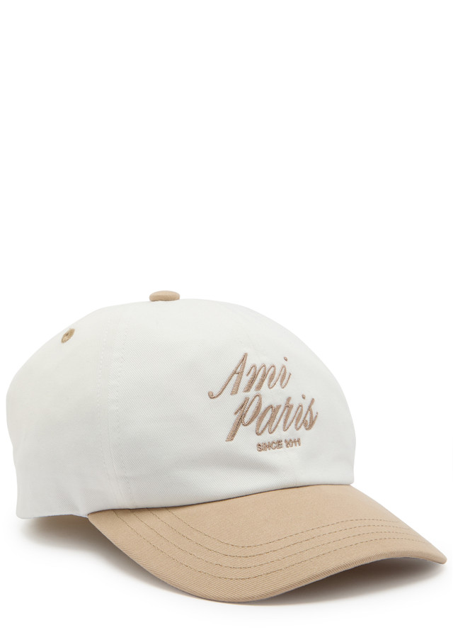 AMI PARIS Logo-embroidered contrasting cotton cap