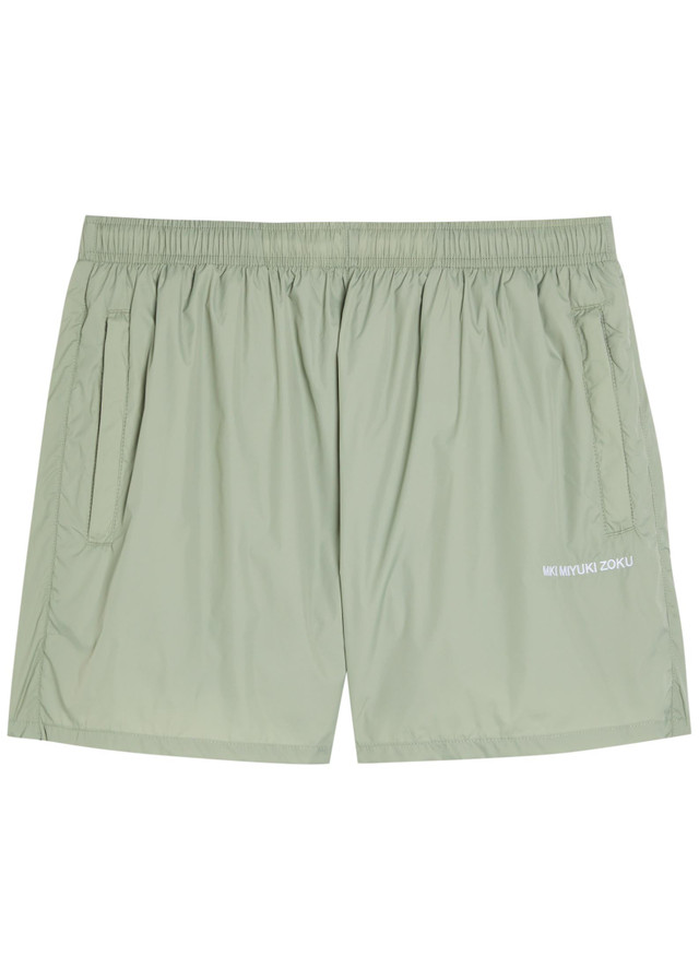 MKI MIYUKI ZOKU Logo-embroidered swim shorts