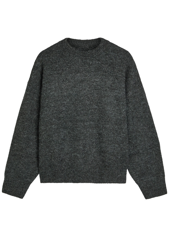 MKI MIYUKI ZOKU Logo-embroidered brushed knit jumper
