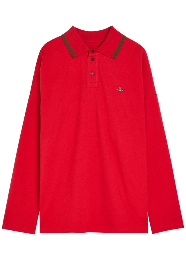 VIVIENNE WESTWOOD Oversized piqué cotton polo shirt