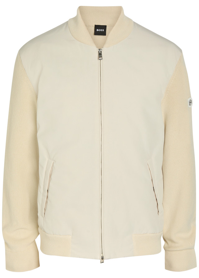 BOSS Quilted knit cotton and shell jacket