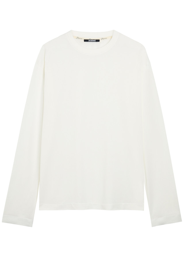 JACQUEMUS Le Tshirt Rond Carre logo-embroidered woven T-shirt