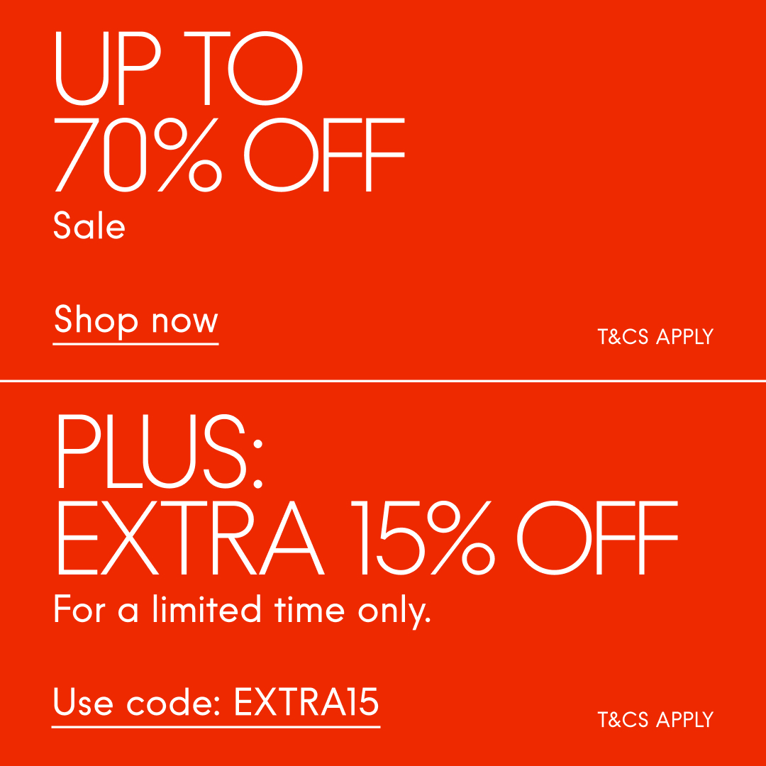 Up to 70% off sale, plus extra 15% off with code: EXTRA15 For a limited time only. Shop now