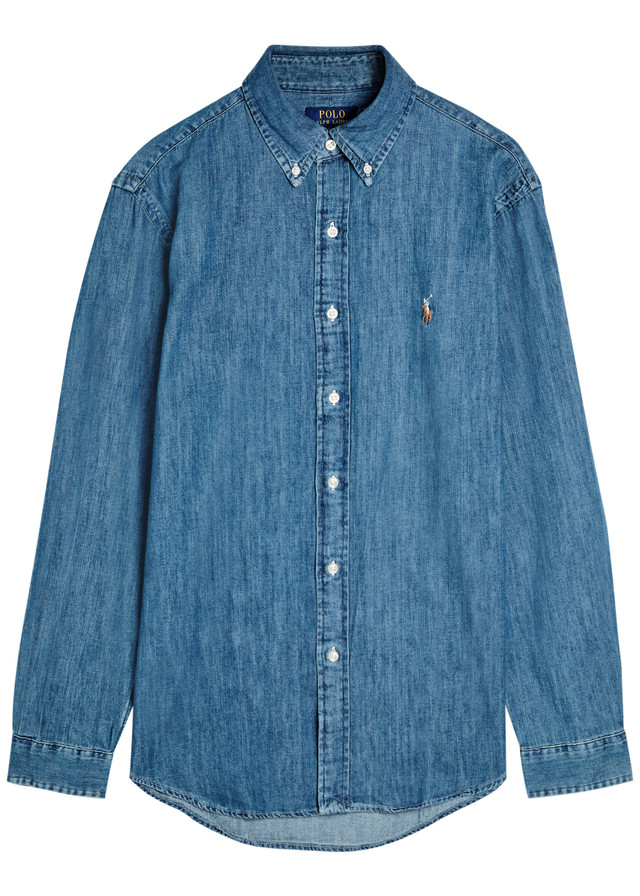 POLO RALPH LAUREN Logo-embroidered denim shirt