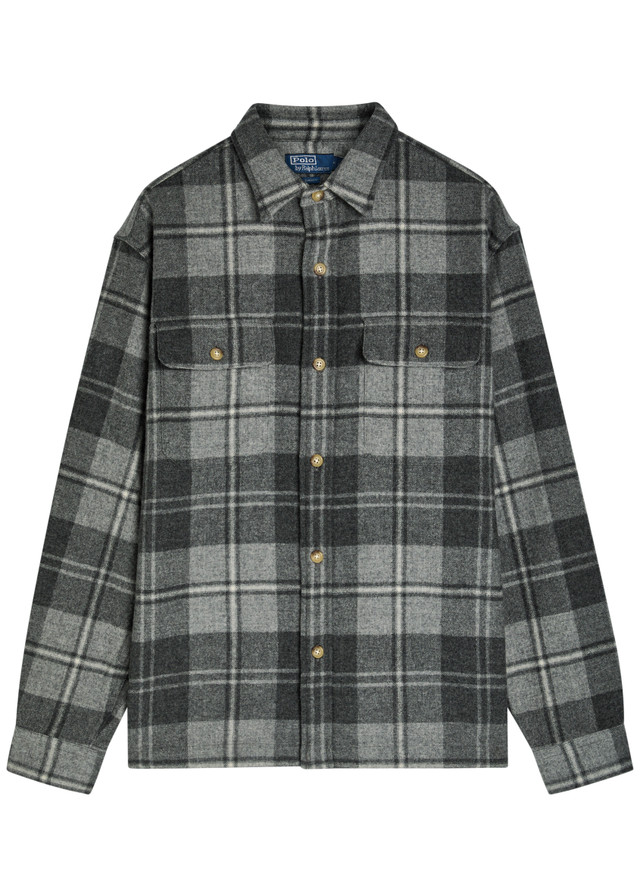 POLO RALPH LAUREN Plaid wool overshirt