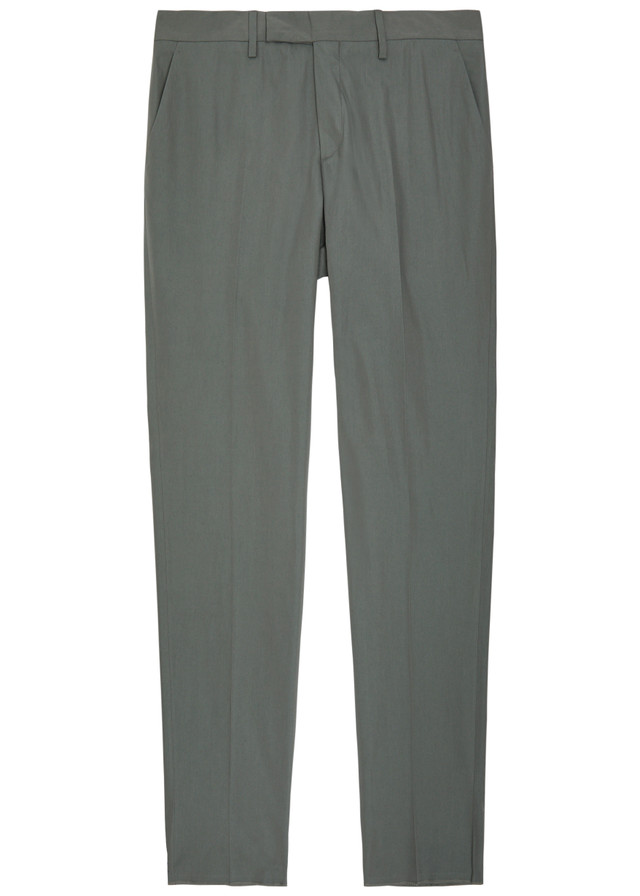LARDINI Cotton and silk-blend trousers