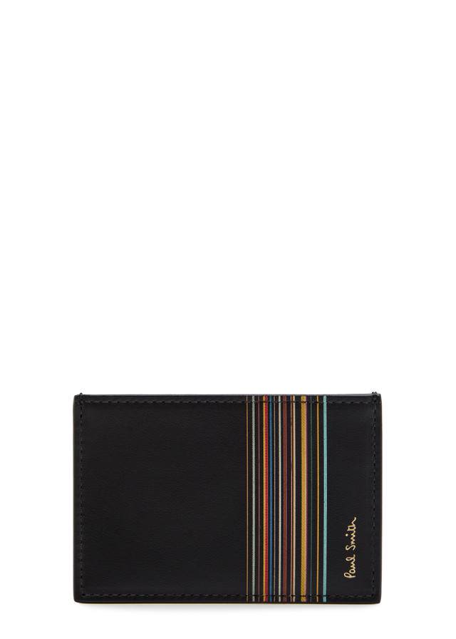 PAUL SMITH Signature striped logo leather card holder