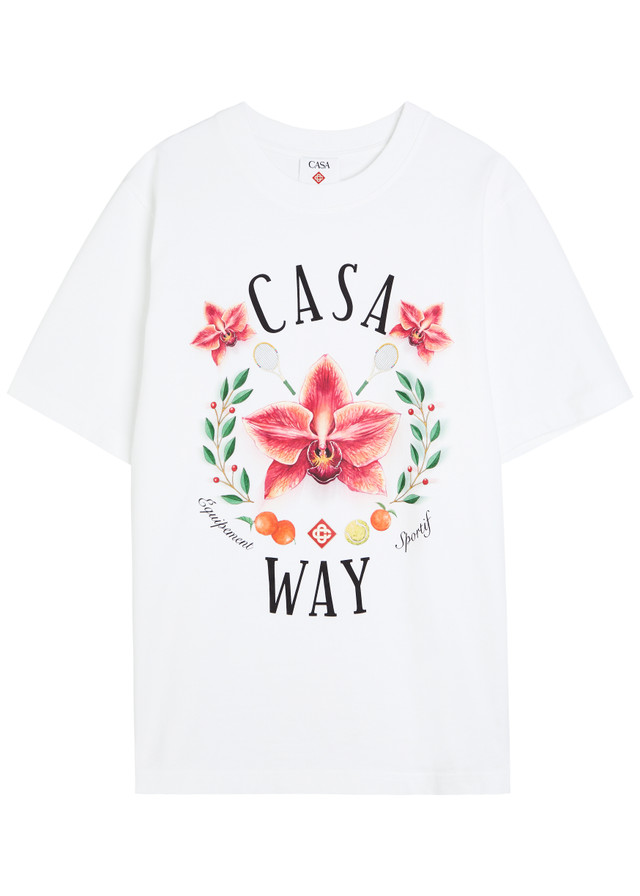CASABLANCA CASA WAY Orchid printed cotton T-shirt