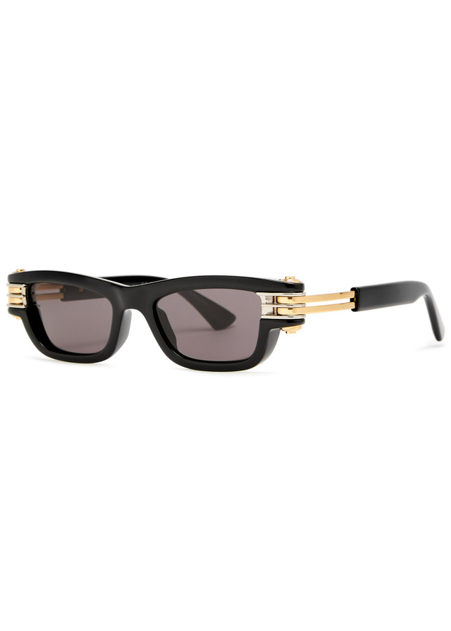 BOTTEGA VENETA Narrow rectangle-frame sunglasses